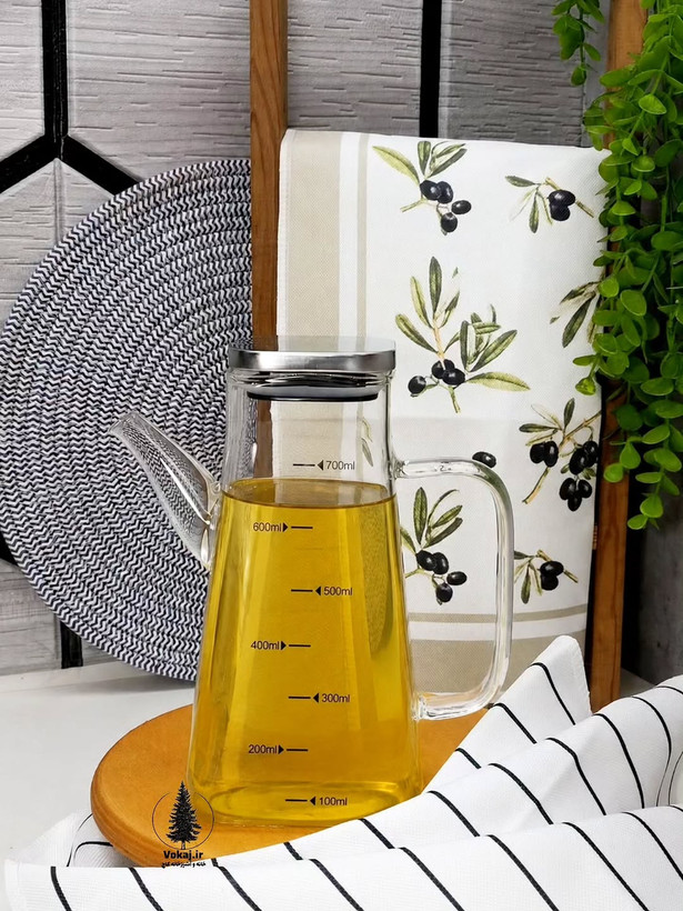 روغنریز شیشه پیرکس با درب استیل