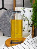 روغنریز شیشه پیرکس با درب استیل